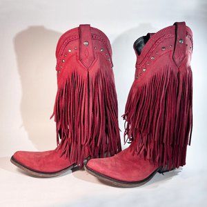 Liberty Black Women's Vegas Fringe Western Boots - Snip Toe, Boho